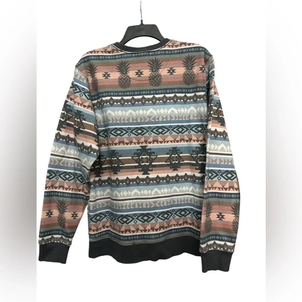 Chubbies Lounge Sweatshirt Aztec Tribal Print Pineapple Unisex Medium Crew Neck